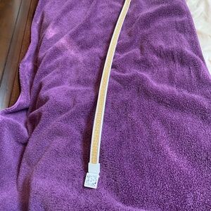 Anne Klein White Patent/Raffia Reversible Belt sz S